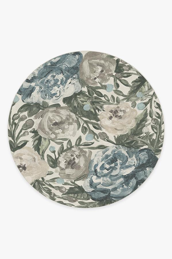 Camellia Jade Rug 8' Round | Stain-Resistant