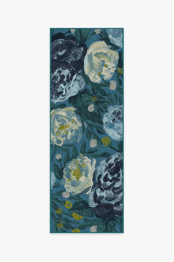Camellia Midnight Rug 2.5'x7' | Stain-Resistant