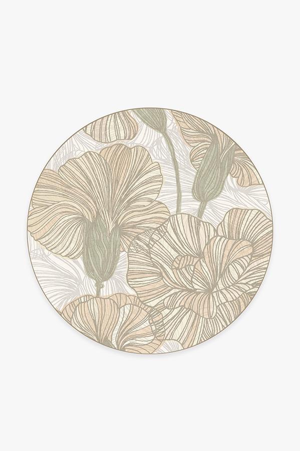 Carnation Ivory Rug 6' Round | Stain-Resistant