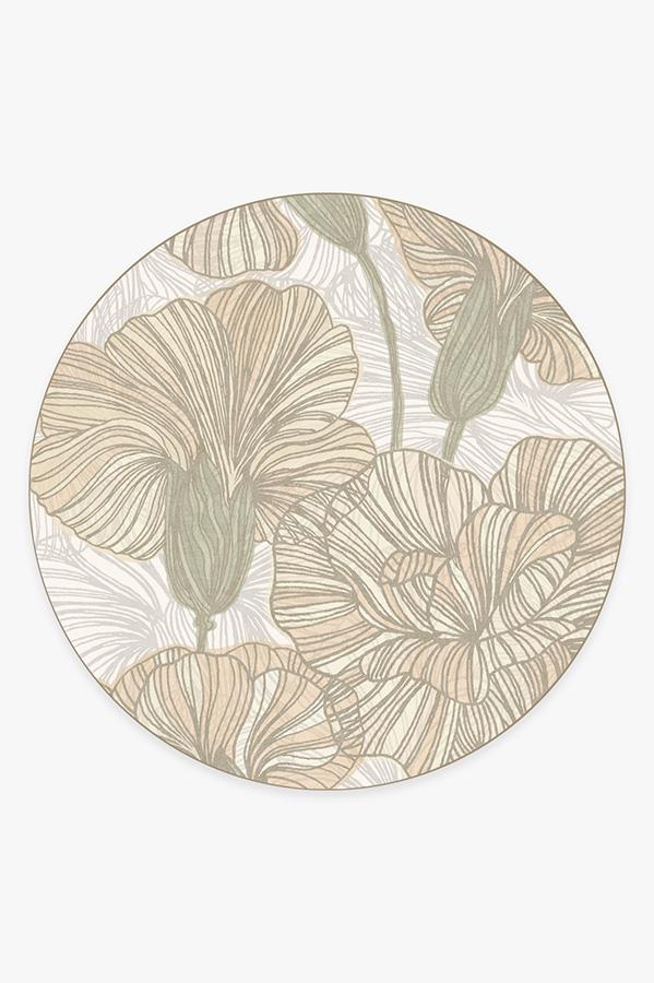 Carnation Ivory Rug 8' Round | Stain-Resistant