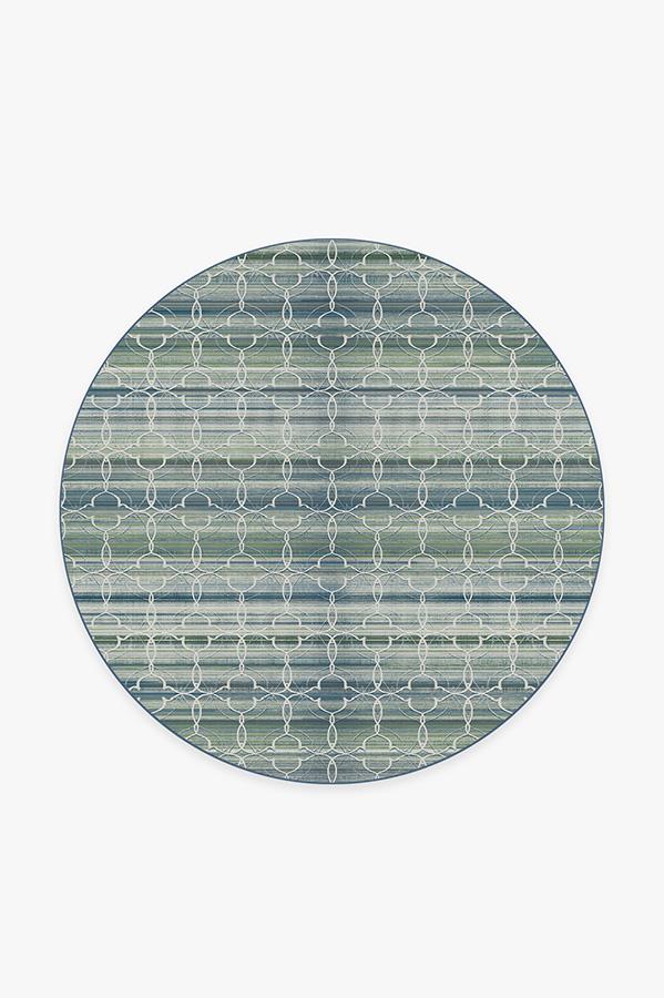 Casablanca Blue Green Rug 6' Round | Stain-Resistant