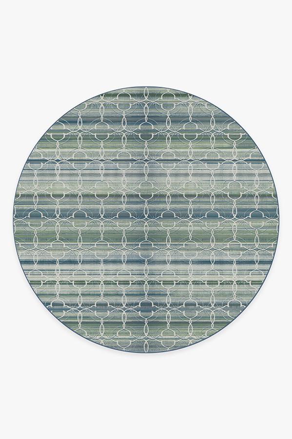 Casablanca Blue Green Rug 8' Round | Stain-Resistant
