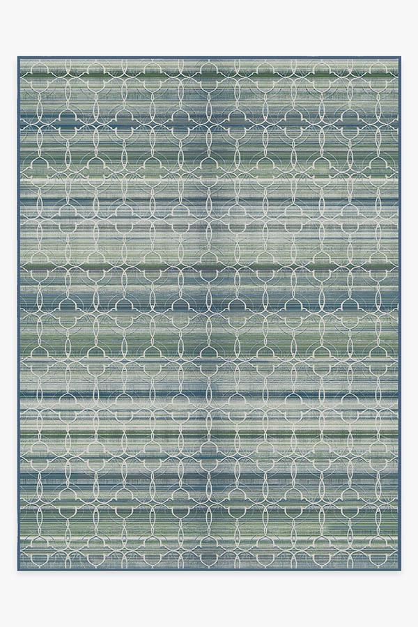 Casablanca Blue Green Rug 9'x12' | Stain-Resistant