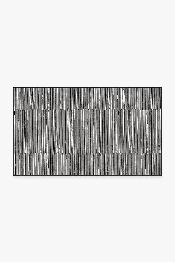 Caspian Stripe Black Rug 3'x5' | Stain-Resistant