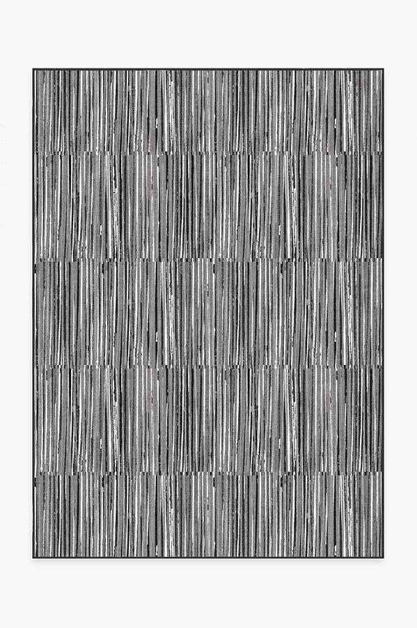Caspian Stripe Black Rug 5'x7' | Stain-Resistant