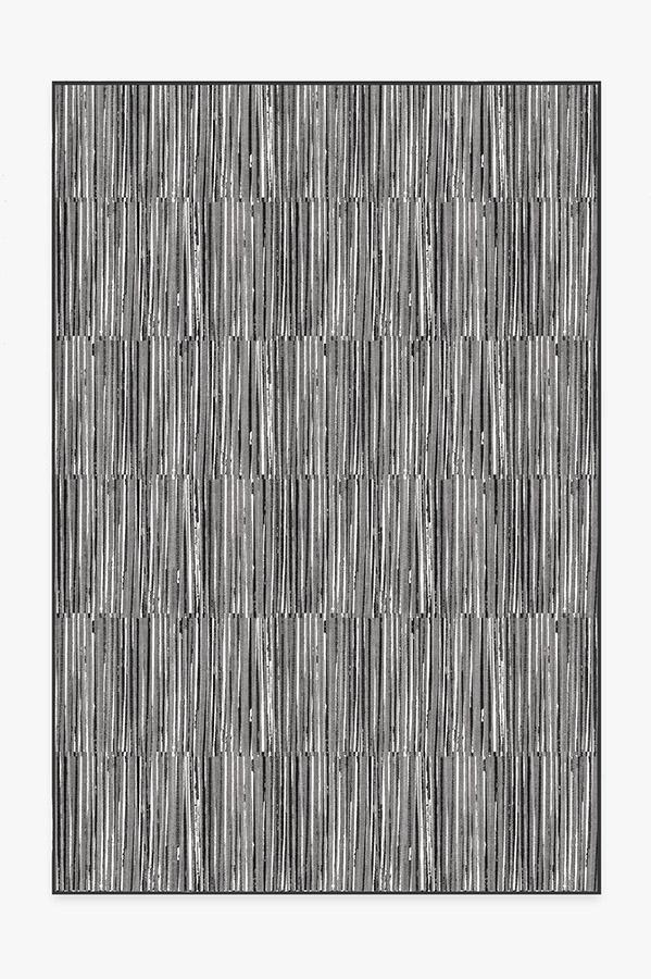 Caspian Stripe Black Rug 6'x9' | Stain-Resistant