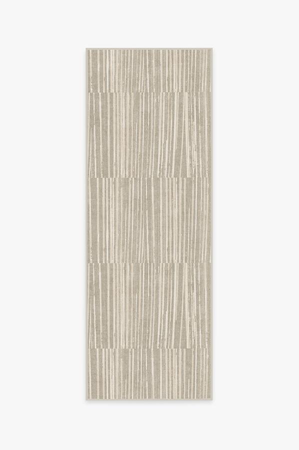 Caspian Stripe Natural Rug 2.5'x7' | Stain-Resistant