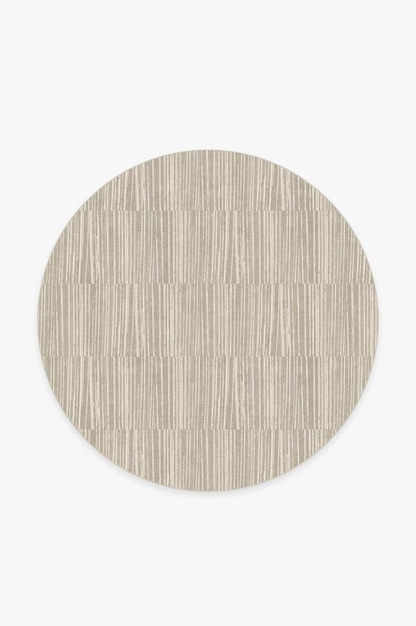 Caspian Stripe Natural Rug 6' Round | Stain-Resistant