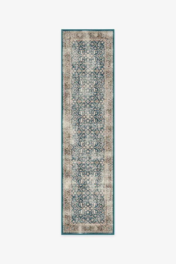 Celestine Teal Blue Rug 2.5'x10' | Stain-Resistant
