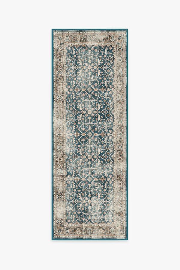Celestine Teal Blue Rug 2.5'x7' | Stain-Resistant