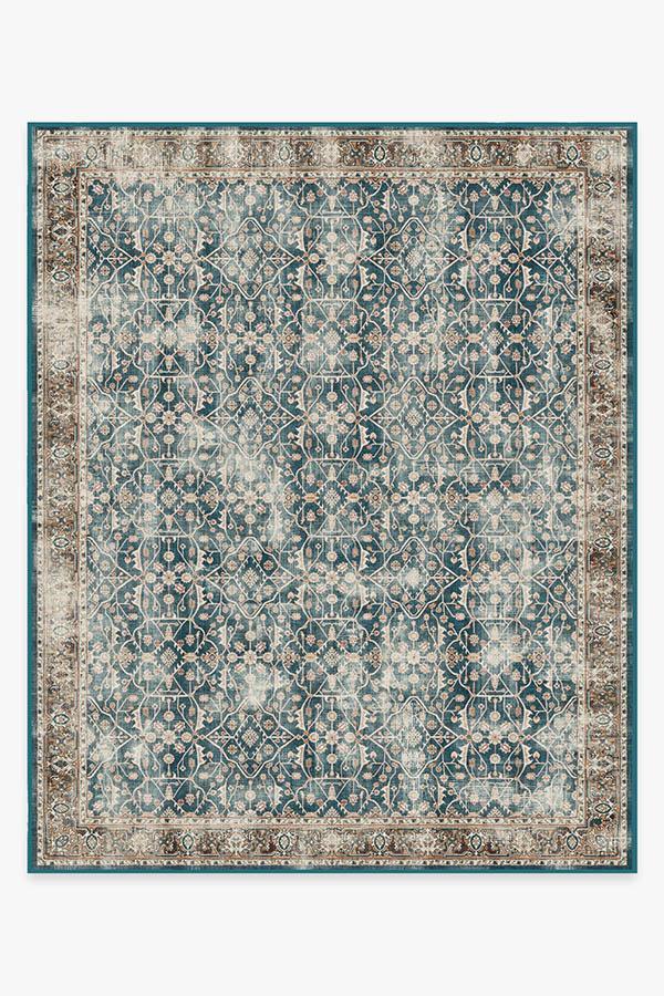 Celestine Teal Blue Rug 8'x10' | Stain-Resistant