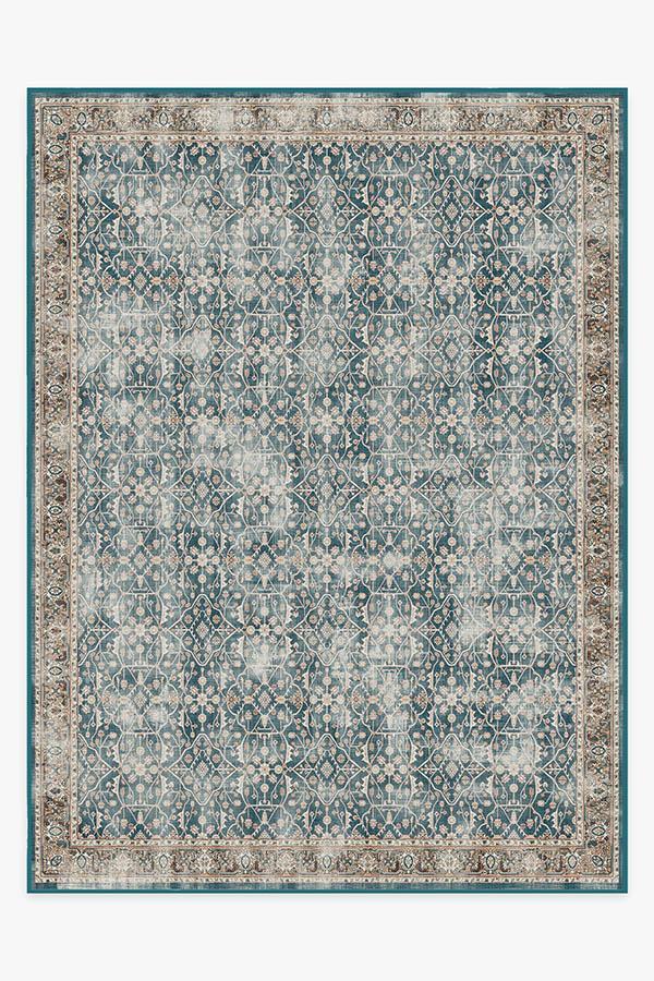 Celestine Teal Blue Rug 9'x12' | Stain-Resistant