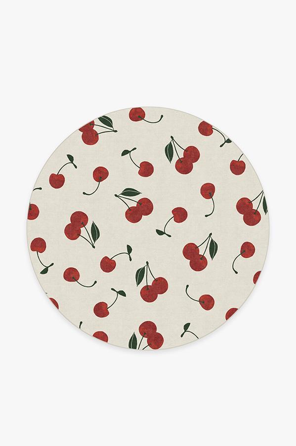 Cherry Red Rug 6' Round | Stain-Resistant
