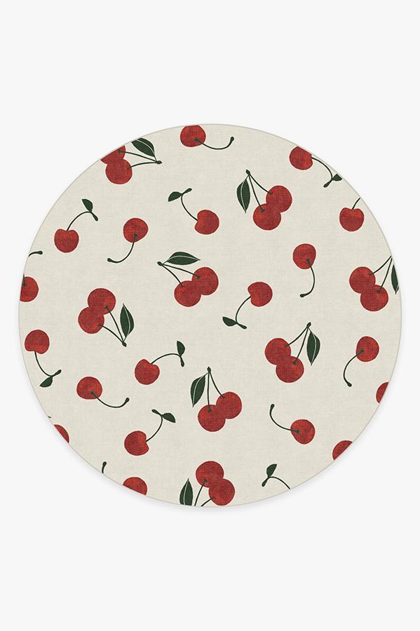 Cherry Red Rug 8' Round | Stain-Resistant