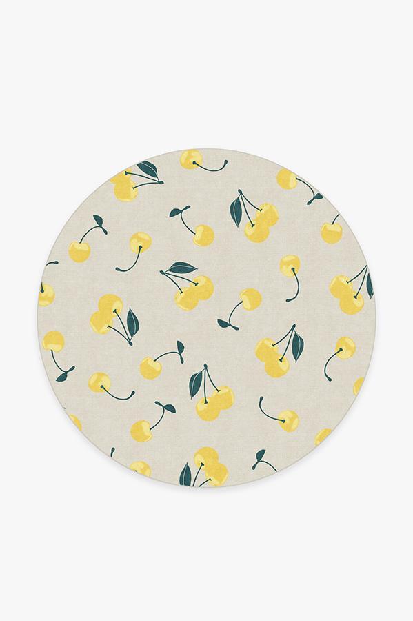 Cherry Yellow Rug 6' Round | Stain-Resistant