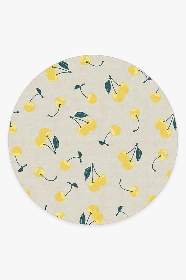 Cherry Yellow Rug 8' Round | Stain-Resistant