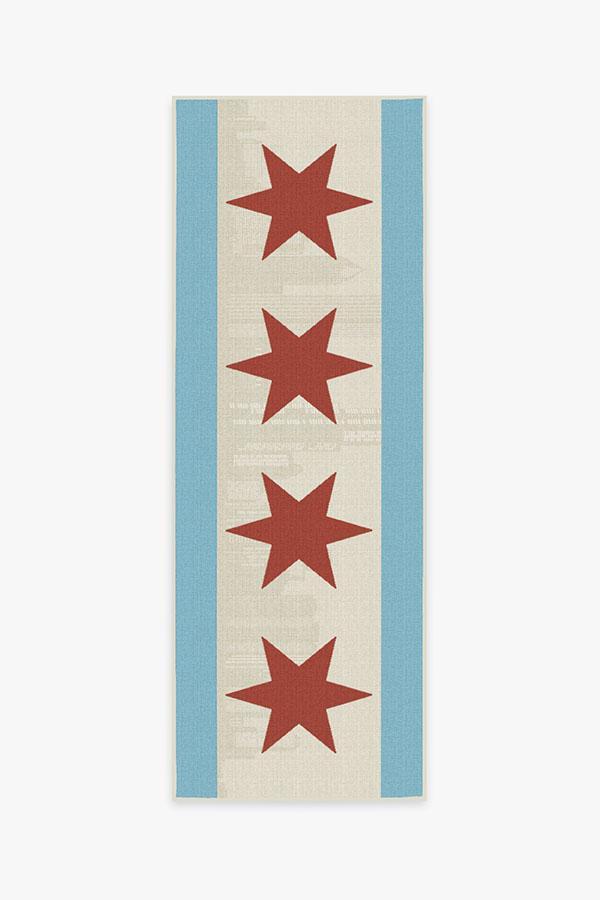 Chicago Flag Rug 2.5'x10' | Stain-Resistant