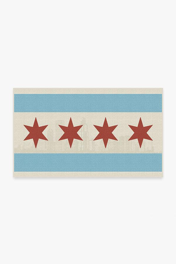 Chicago Flag Rug 3'x5' | Stain-Resistant