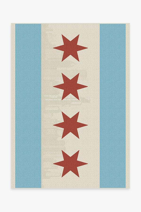 Chicago Flag Rug 5'x7' | Stain-Resistant