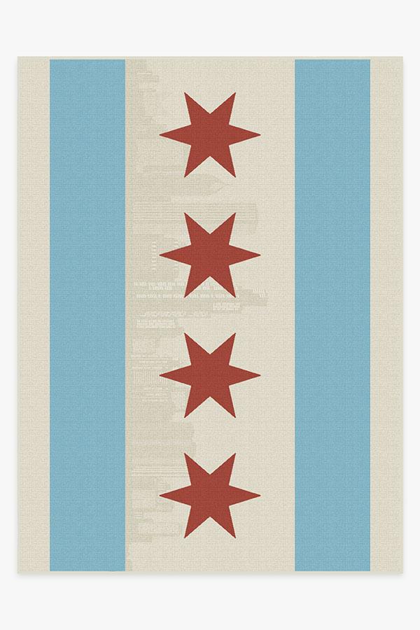 Chicago Flag Rug 9'x12' | Stain-Resistant