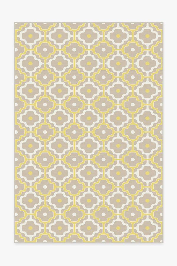 Chloe Trellis Yellow Rug 6'x9' | Stain-Resistant