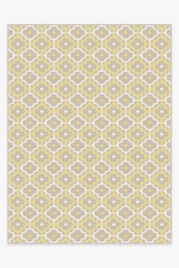 Chloe Trellis Yellow Rug 9'x12' | Stain-Resistant