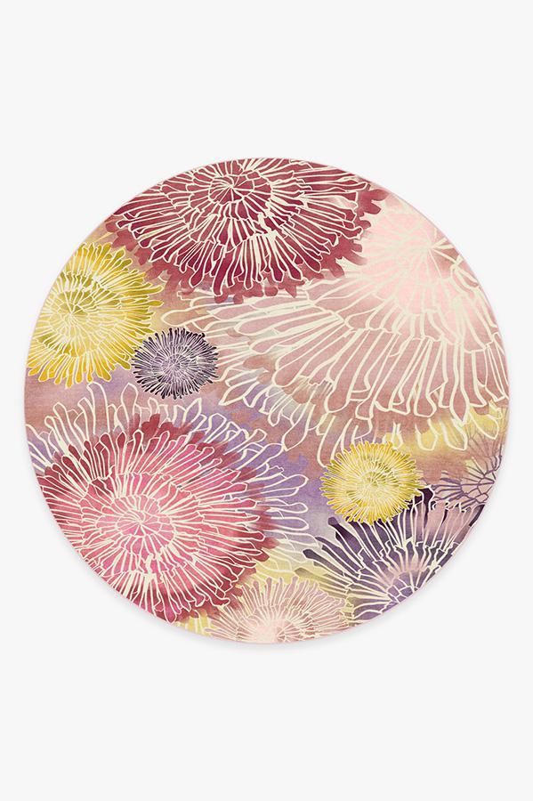 Chrysanthemum Brights Rug 8' Round | Stain-Resistant