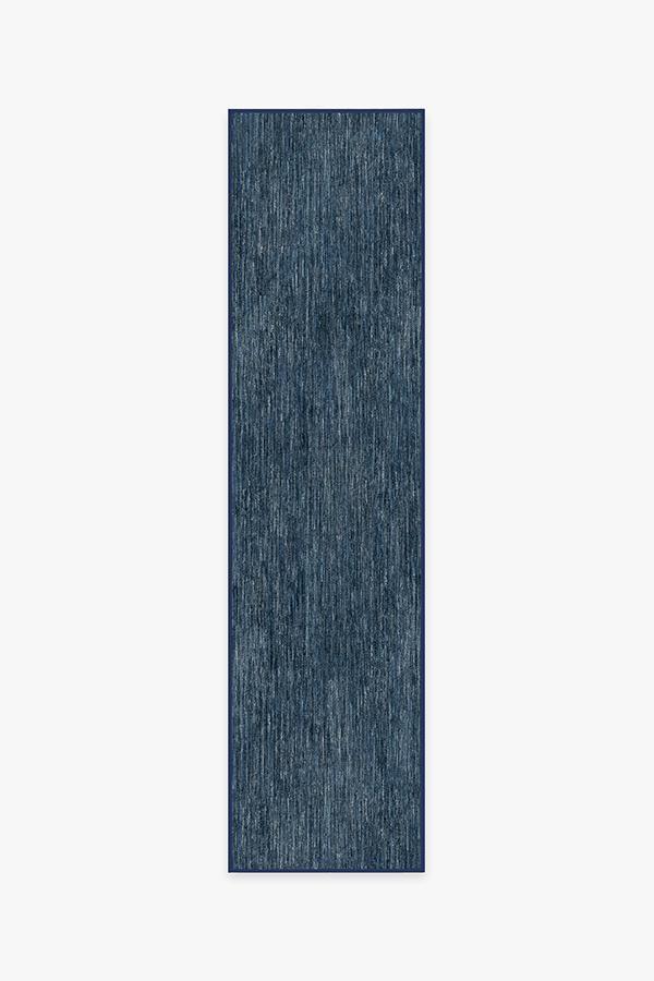 Outdoor Chunky Solid Blue Rug 2.5'x10' | Stain-Resistant