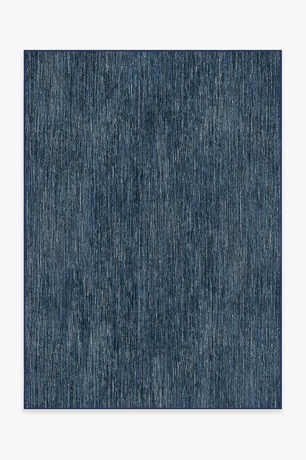Outdoor Chunky Solid Blue Rug 5'x7' | Stain-Resistant