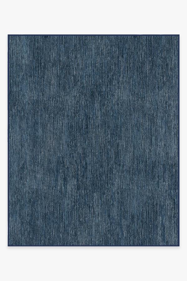 Outdoor Chunky Solid Blue Rug 8'x10' | Stain-Resistant