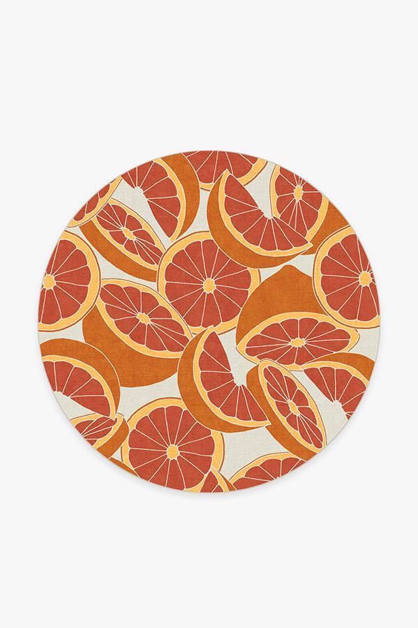 Citrus Blood Orange Rug 6' Round | Stain-Resistant