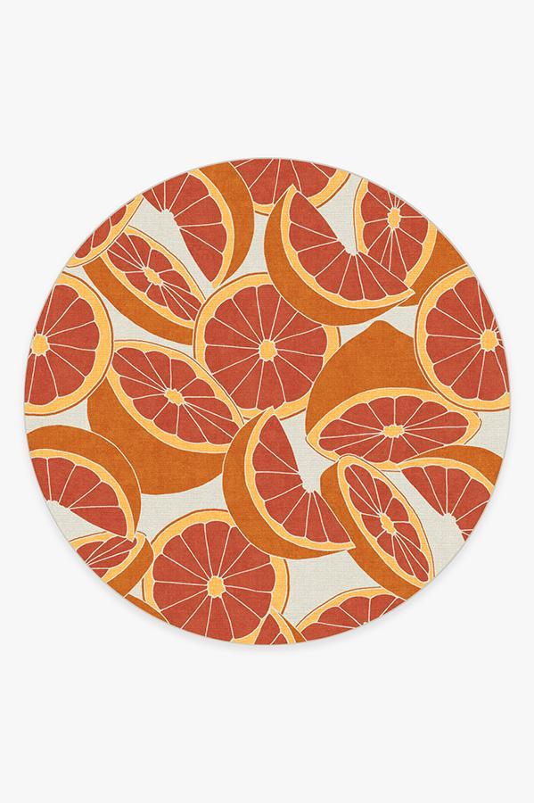 Citrus Blood Orange Rug 8' Round | Stain-Resistant
