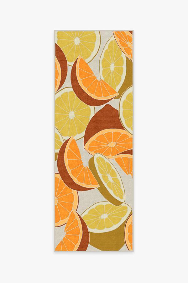 Citrus Lemon Rug 2.5'x7' | Stain-Resistant