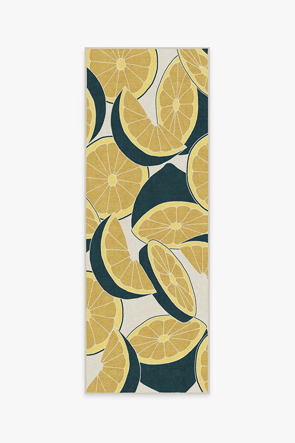 Citrus Teal Rug 2.5'x10' | Stain-Resistant