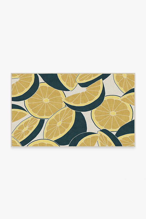 Citrus Teal Rug 3'x5' | Stain-Resistant