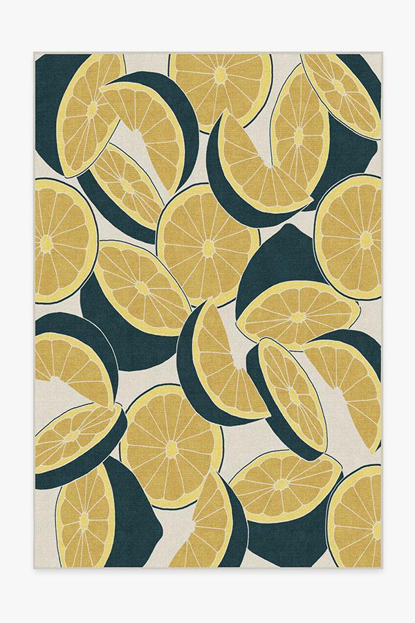 Citrus Teal Rug 6'x9' | Stain-Resistant
