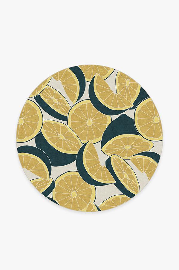 Citrus Teal Rug 6' Round | Stain-Resistant