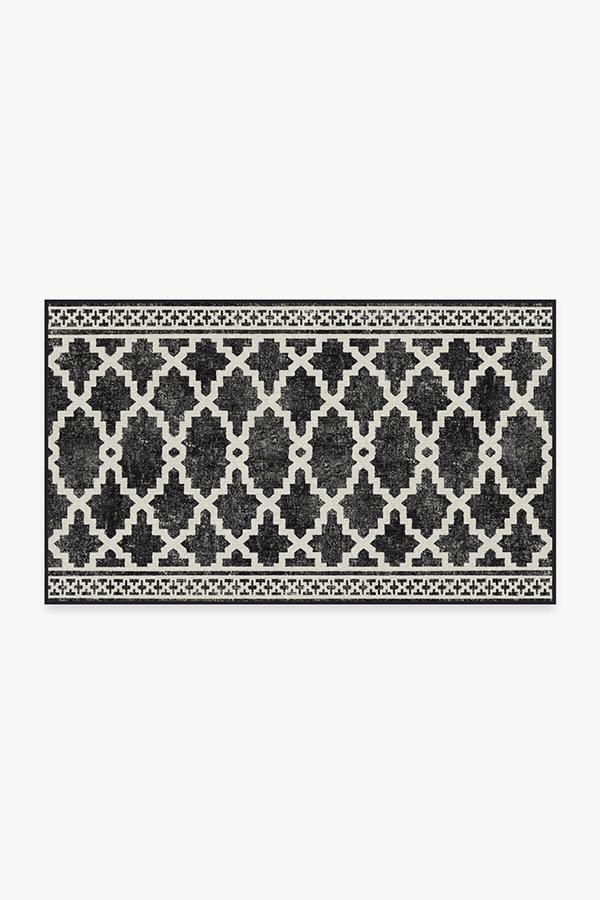 Outdoor Cleo Trellis Black Rug 3'x5' | Stain-Resistant