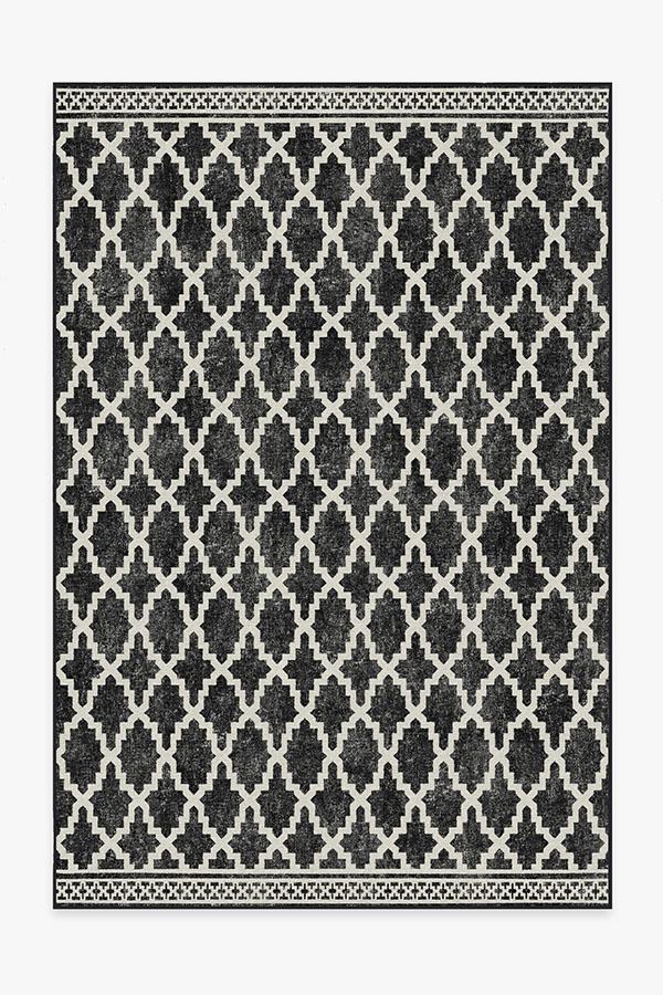 Outdoor Cleo Trellis Black Rug 6'x9' | Stain-Resistant