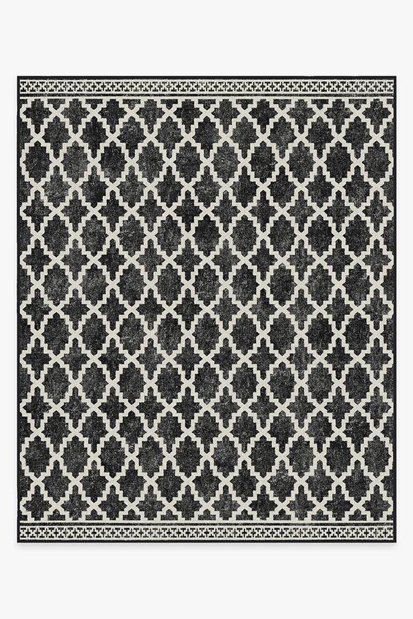 Outdoor Cleo Trellis Black Rug 8'x10' | Stain-Resistant