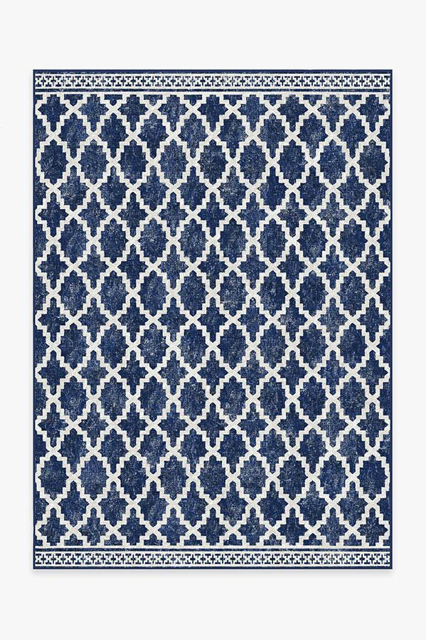Outdoor Cleo Trellis Royal Blue Rug 5'x7' | Stain-Resistant