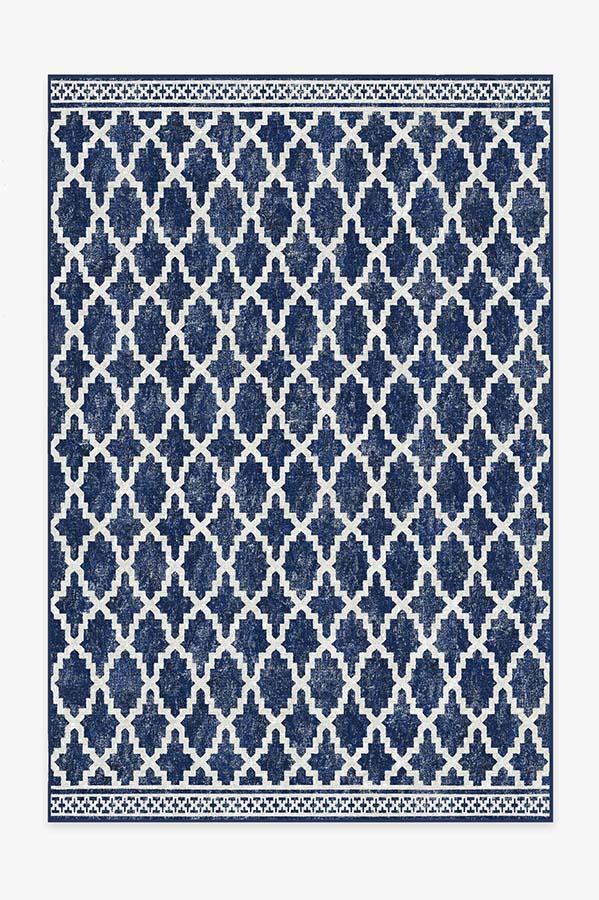 Outdoor Cleo Trellis Royal Blue Rug 6'x9' | Stain-Resistant
