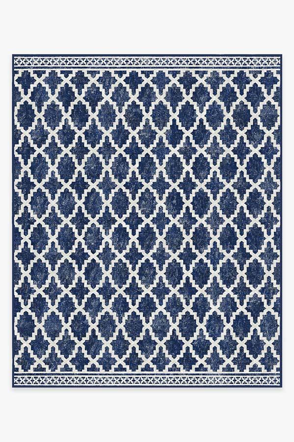 Outdoor Cleo Trellis Royal Blue Rug 8'x10' | Stain-Resistant