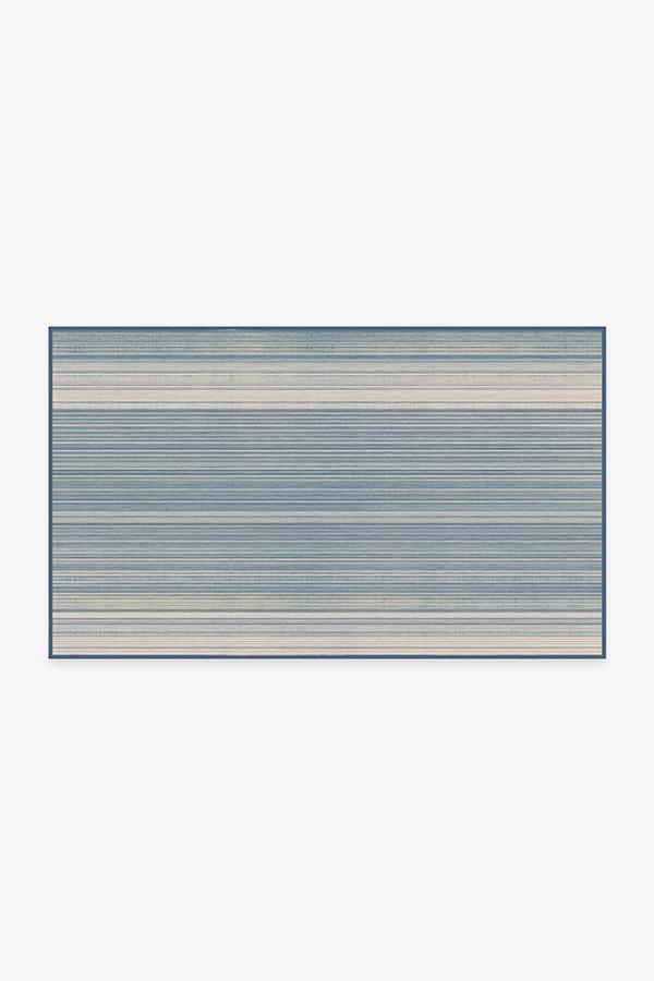 Coastal Linear Stripe Slate Rug 3'x5' | Stain-Resistant