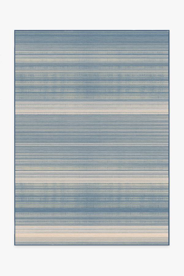 Coastal Linear Stripe Slate Rug 5'x7' | Stain-Resistant