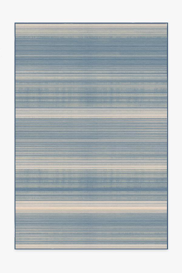 Coastal Linear Stripe Slate Rug 6'x9' | Stain-Resistant