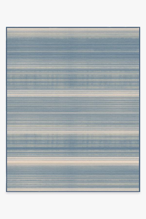 Coastal Linear Stripe Slate Rug 8'x10' | Stain-Resistant