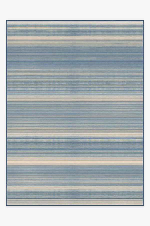 Coastal Linear Stripe Slate Rug 9'x12' | Stain-Resistant