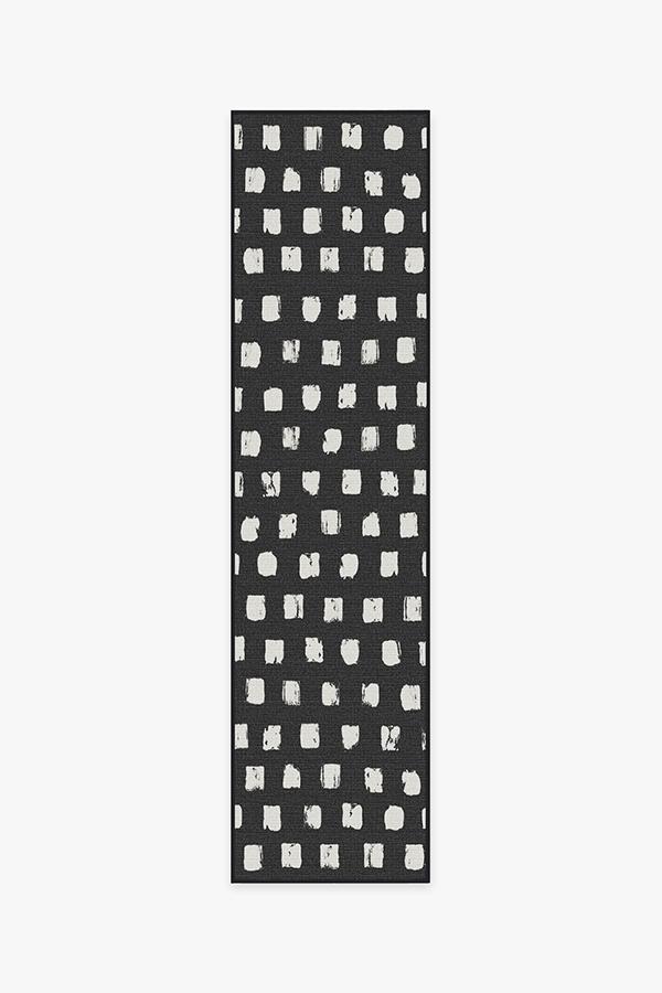 Outdoor Cobblestone Black Rug 2.5'x10' | Stain-Resistant