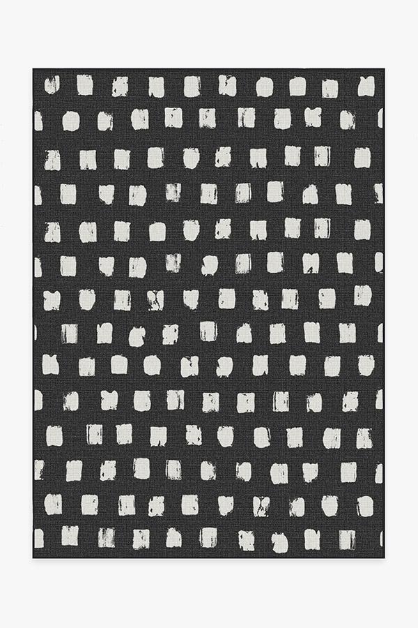 Outdoor Cobblestone Black Rug 5'x7' | Stain-Resistant